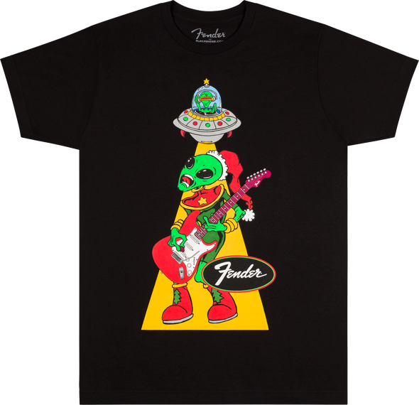 Fender Ugly Christmas Tee Alien, Black, Large