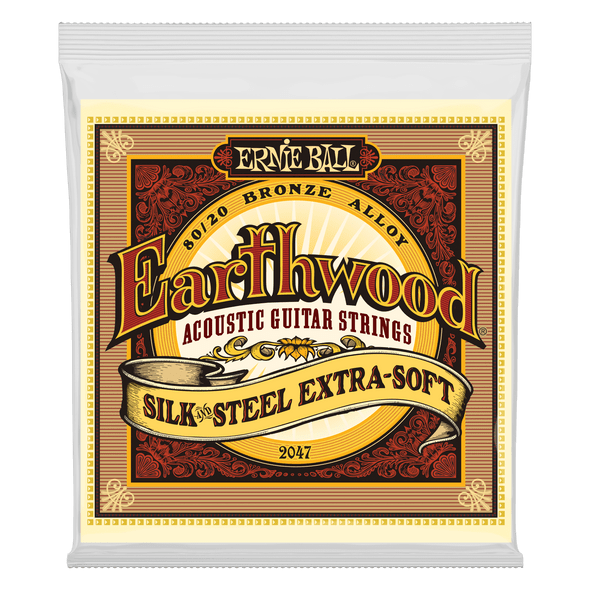 Ernie Ball 80/20 Bronze Earthwood Silk & Steel Acoustic Guitar Strings 10-50
