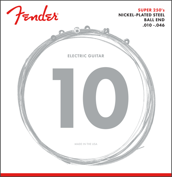 Fender Super 250R Nickel Plated Steel Electric Guitar Strings 10-46