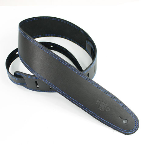 DSL 2.5" Single Ply Black/Blue Stitch Guitar Strap