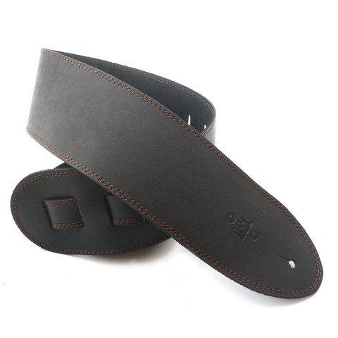 DSL 3.5" Single Ply Black/Brown Stitch Guitar Strap