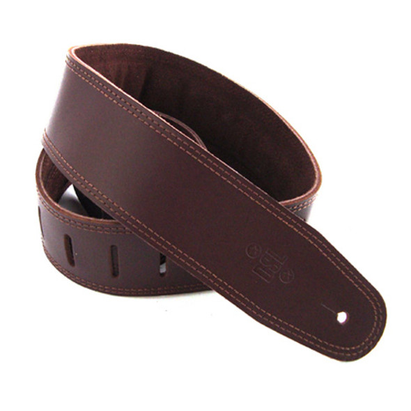 DSL 2.5" Padded Suede Saddle Brown/Brown Guitar Strap