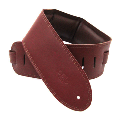 DSL 3.5" Padded Garment Maroon/Brown Guitar Strap