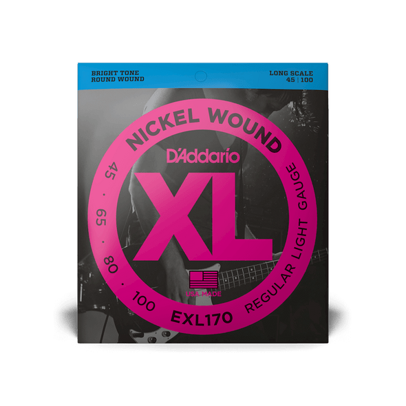 D'addario Bass Guitar Strings EXL170 4 String Set 45/100 Regular Light
