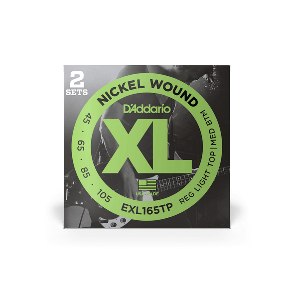 D'addario Bass Guitar Strings EXL165TP Twin Pack 4 String Set 45/105 Light Top/Medium Bottom