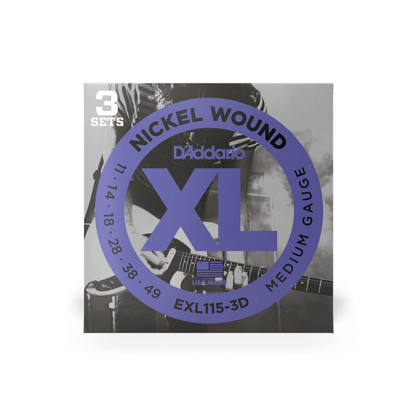 D'Addario EXL115-3D Electric Strings 11-49 3 Pack