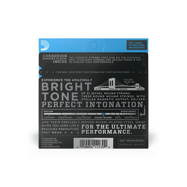 D'Addario EXL120+ Nickel Wound Electric Guitar Strings 9.5-44 Super Light Plus