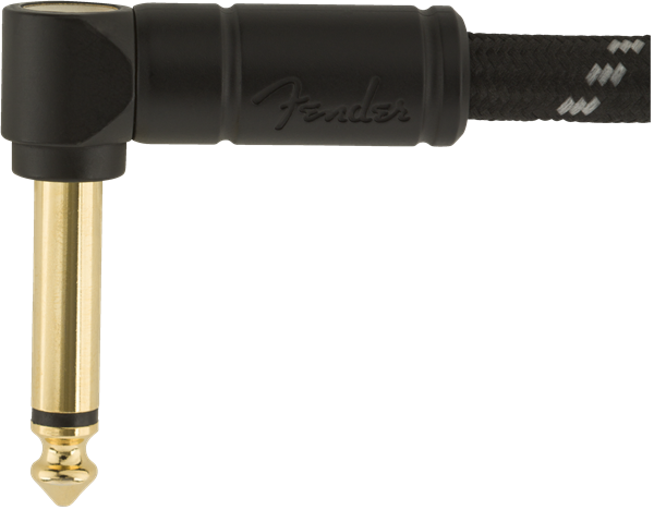 Fender Deluxe Series Instrument Cable, Straight/Angle, 10', Black Tweed