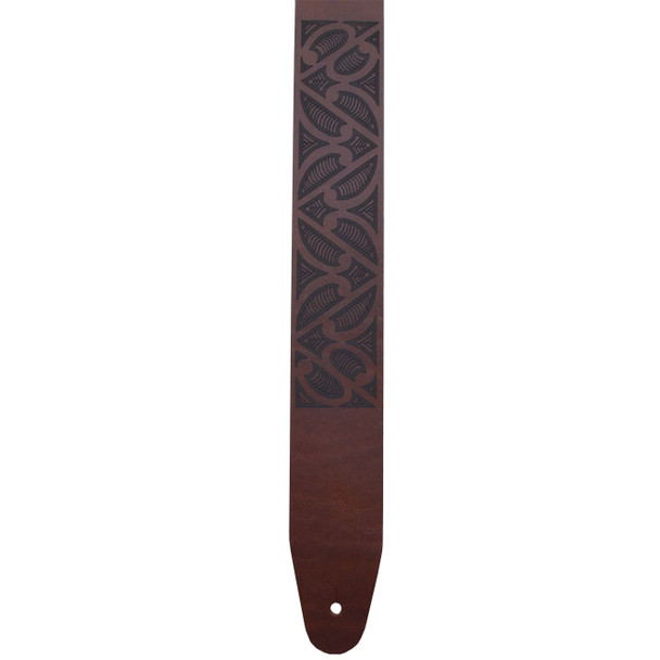 Colonial Leather Tribal Laser Etched Leather Guitar Strap