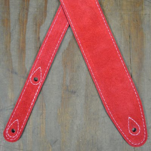 Colonial Leather Red Double Sided Guitar Strap