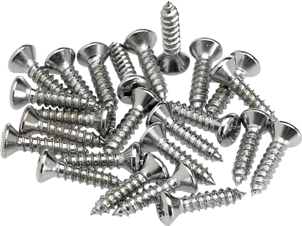 Fender Pickguard/Control Plate Mounting Screws (24) (Chrome)