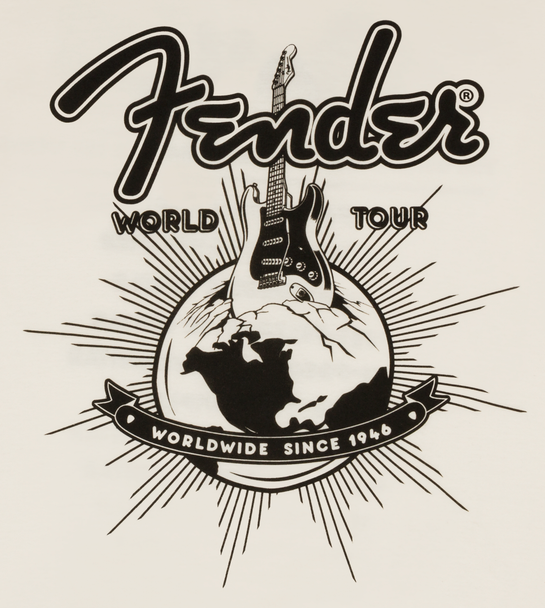 Fender World Tour T-Shirt, Vintage White, XL