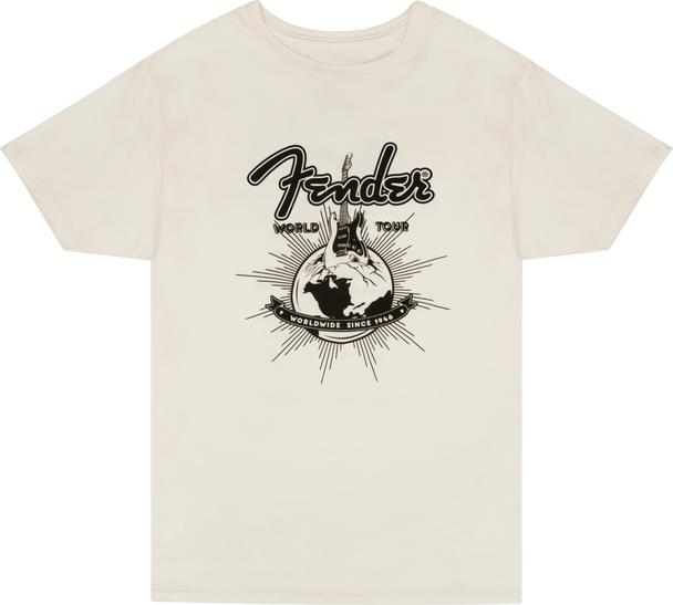 Fender World Tour T-Shirt, Vintage White, XL