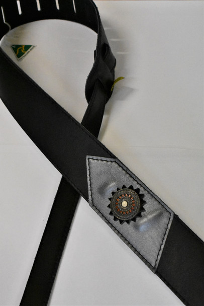 Colonial Leather 2.5" Leather Decorative Star Strap Black