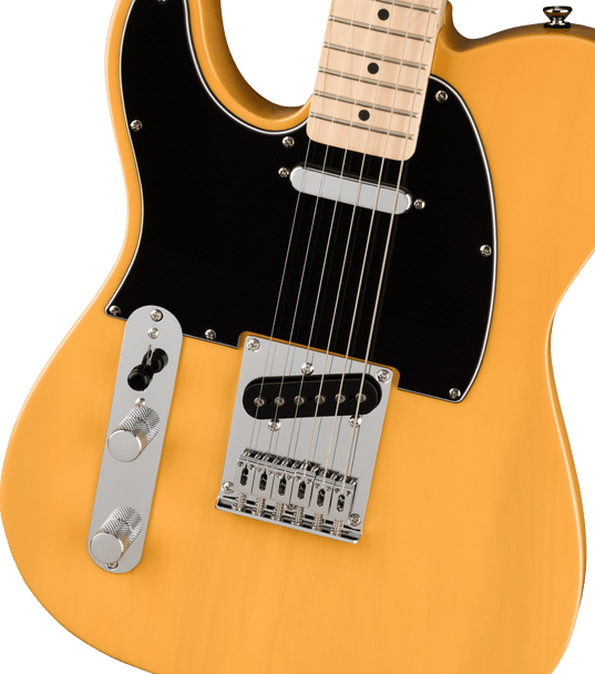 Squier  Affinity Series™ Telecaster® Left-Handed, Maple Fingerboard, Black Pickguard, Butterscotch Blonde