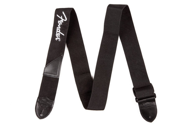 Fender 2" Black Poly Strap w/ White Fender® Logo
