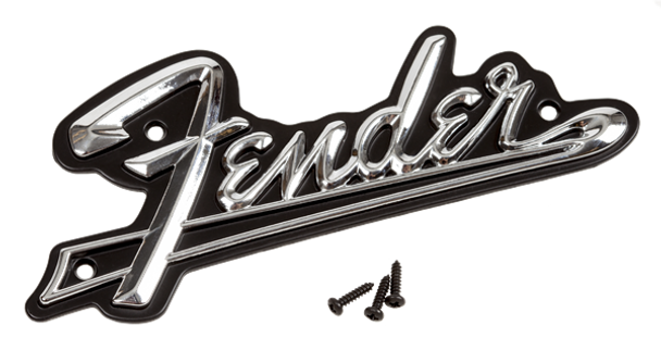 Fender® Black Panel Amplifier Logo, Silver/Black