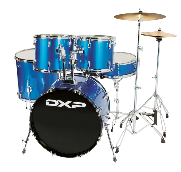 DXP Pioneer Series Drum Kit Package with Stool & Cymbals - Metallic Blue