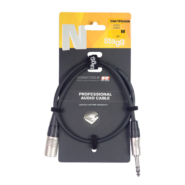 Stagg N-Series Audio Cable XLR Male to 1/4" TRS Male - 1m