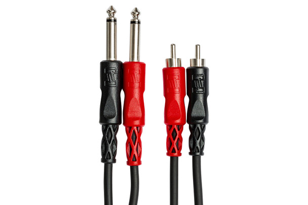 Hosa CPR-201 Stereo Interconnect Cable Dual 1/4" TS to Dual RCA - 1m