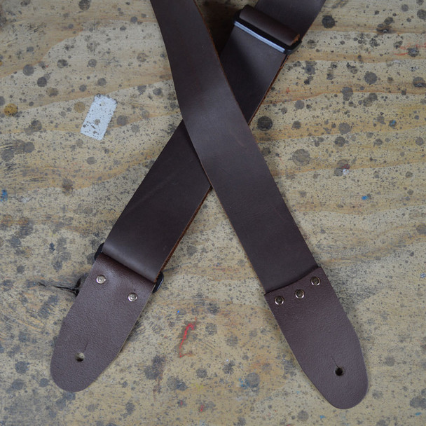 Colonial Leather 2″ Brown Soft Leather Slide Adjustable Guitar Strap