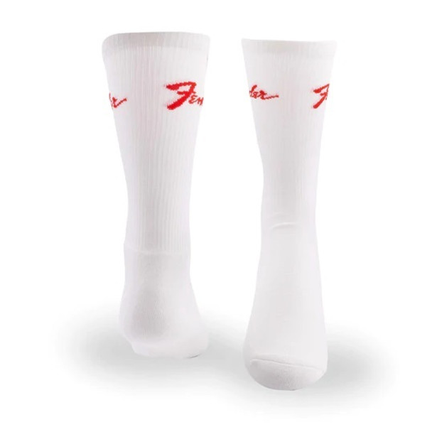 Fender "Classic" Large Crew Socks in White - 3-Pair (Perris Licensed)