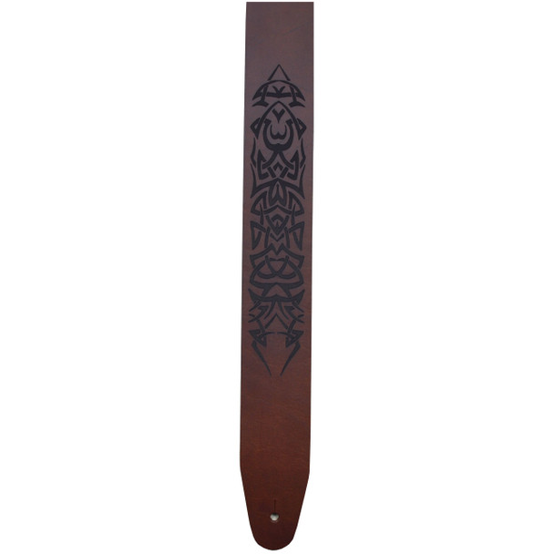 Colonial Leather Tribal Art Laser Etched Leather Guitar Strap