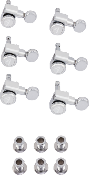 Fender Staggered Locking Tuners with Vintage-Style Buttons, Polished Chrome