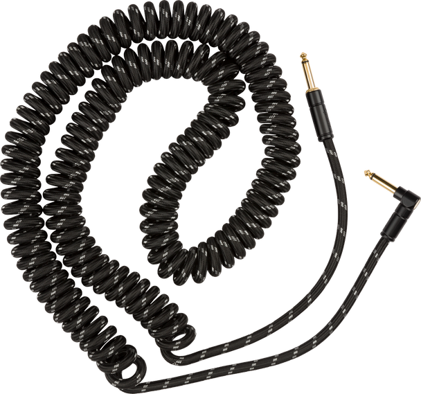 Fender Deluxe Coil Cable, 30', Black Tweed