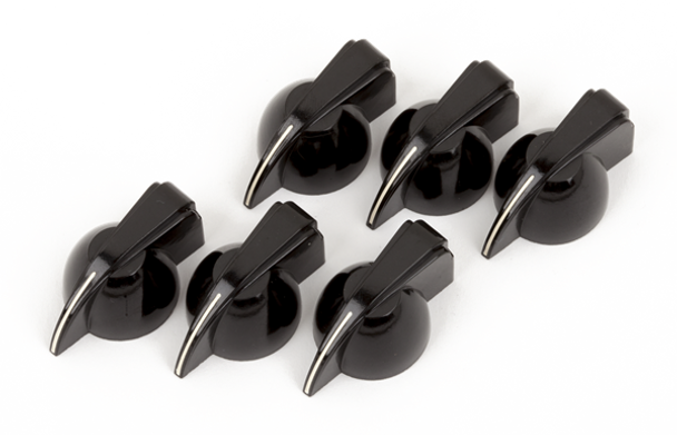 Pure Vintage Black "Chicken Head" Amplifier Knobs, Set of 6