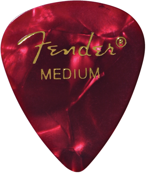 Fender Premium Celluloid 351 Shape Picks, Medium, Red Moto, 12-Pack