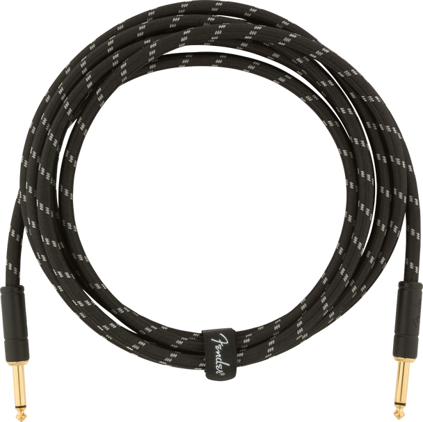 Fender Deluxe Series Instrument Cable, Straight/Straight, 10', Black Tweed