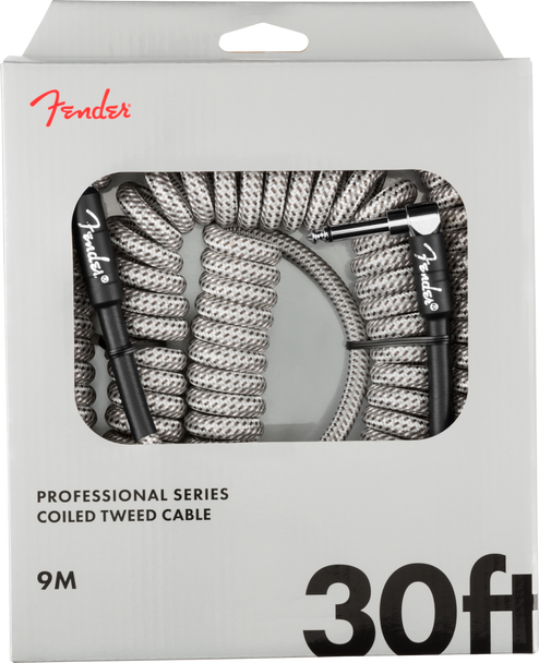 Fender Professional Series Coil Cable, 30', White Tweed