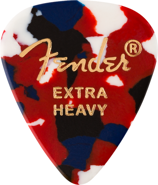 Fender Classic Celluloid Confetti, 351 Shape, Extra Heavy Picks - 12 Pack