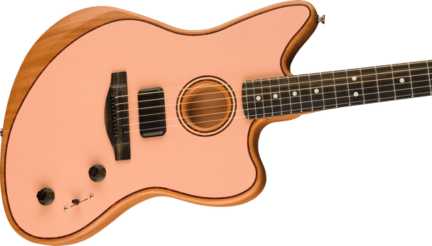 Fender Limited Edition FSR American Acoustasonic Jazzmaster, Ebony Fingerboard, Shell Pink