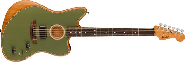 Fender Acoustasonic Player Jazzmaster, Rosewood Fingerboard, Antique Olive