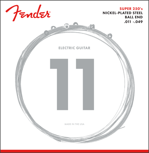 Fender 250M Super 250 Nickel Plated Steel Electric Guitar Strings 11-49