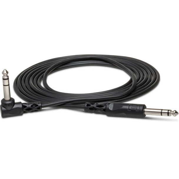 Hosa CSS-103R Balanced Interconnect Cable 1/4" TRS to RA 1/4" TRS - 3ft