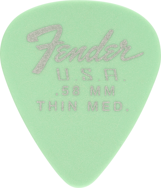 Fender Dura-Tone 351 Picks, .58mm, Surf Green, 12-Pack