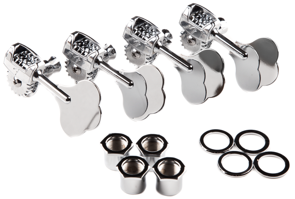 Fender Deluxe "F" Stamp Bass Tuning Machines, Set of 4, Chrome