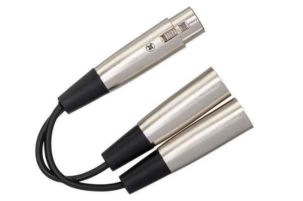 Hosa YXM-121 Y Cable XLR3F to Dual XLR3M - 6 Inch