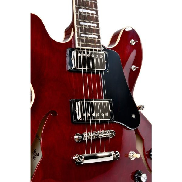 Sigma HBA-102H-TR Semi-Hollow Electric Guitar - Transparent Cherry Red