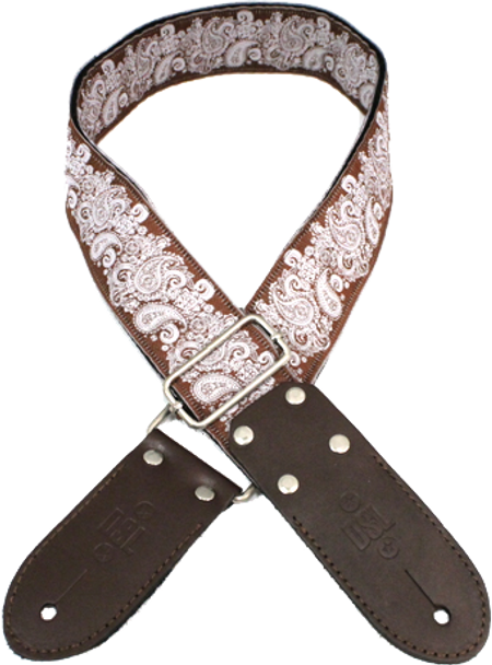 DSL Jacquard JAC20-PAIS-BROWN Brown Weave Guitar Strap