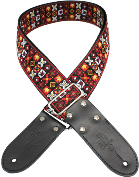 DSL Jacquard JAC20-FIRE Red/Black Weave Guitar Strap DSL Jacquard JAC20-FIRE Red/Black Weave Guitar Strap