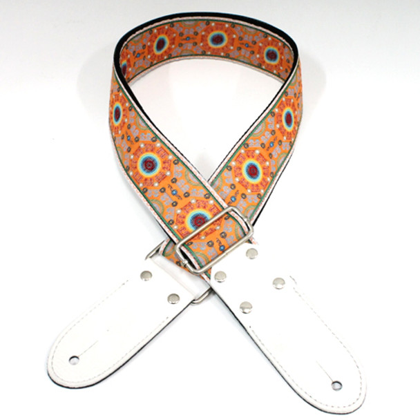 DSL Jacquard JAC20-SAL-ORANGE Orange/White Weave Guitar Strap