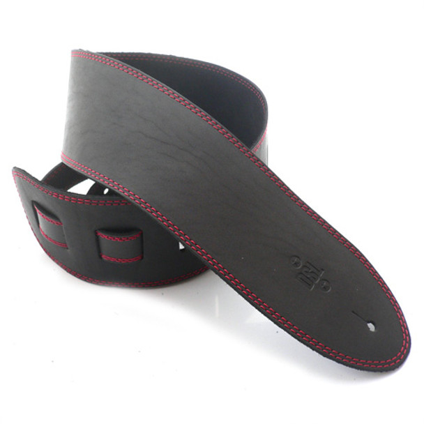 DSL 3.5" Single Ply Black/Red Stitch Guitar Strap