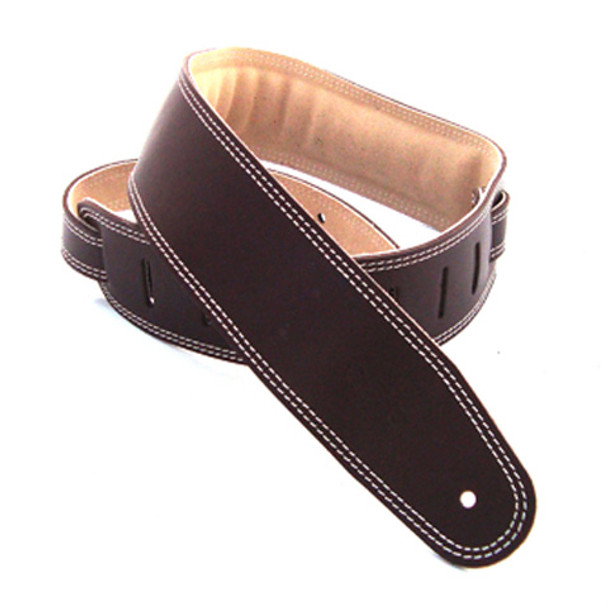 DSL 2.5" Padded Suede Saddle Brown/Beige Guitar Strap