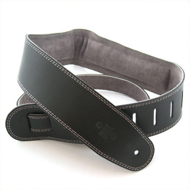 DSL 2.5" Padded Suede Black/Grey Guitar Strap