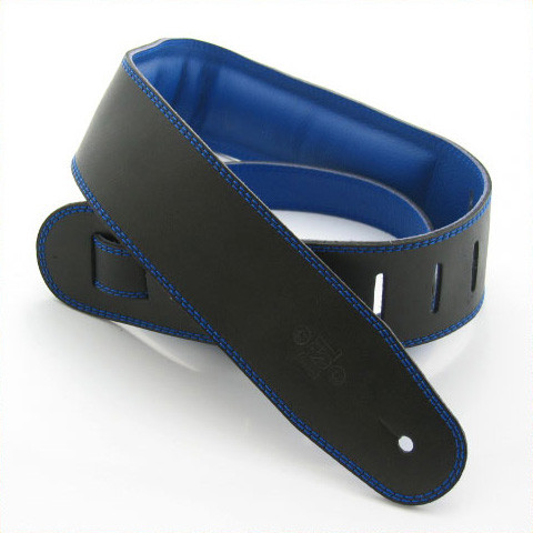 DSL 2.5" Padded Garment Black/Blue Guitar Strap