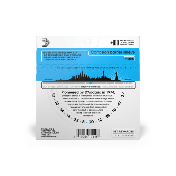 D'addario EJ38 12-String Phosphor Bronze 10-47